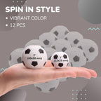 Entervending Fidget Spinners - 2 Inch Stress Balls - 12 Pcs Soccer Party Favors - White Mini Fidget Spinners - Classroom Prizes - Fidget Spinners for Kids - Easter Basket Stuffers