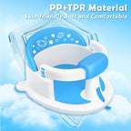 Baby Bath Seat for Babies 6 Months & up,Baby Bath Seat,Non-Slip Toddler Bath Seat, Sit Up Bath Seat for Baby,Safe Infant & Newborn Bathtub Chair with Soft Cushion（Blue）