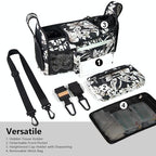 TOPDesign Universal Baby Stroller Organizer, Stroller Caddy with Detachable Mesh Bag & Heightened Insulated Cup Holders & Non-Slip Secure Hooks Accessories, Fits Most Strollers (Morning Glory)