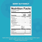 Serenity Kids 6+ Months Dairy-Free Smoothie Baby Food | USDA Organic | Grass Fed Collagen Protein | 3.5 Ounce BPA-Free Pouch | Berry Butternut | 12 Count