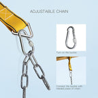 PACEARTH Swing Seat Support 660lb with 68.9 inch Anti-Rust Chains Plastic Coated 23.6 inch Tree Hanging Straps and Locking Buckles Outdoor Playground Tree Swing-Green