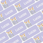 Personalized Name Labels for Kids (120) – Custom Waterproof & Durable Stickers for Clothing, Daycare, Office & School Supplies - Flowers