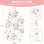 Infant Car Seat Insert and Strap Covers, Very Soft Car Seat Head Support Baby Girl Boy, Reversible Newborn Carseat Insert Cushion Fits for Stroller, Baby Swing, Bouncer (White Flower)