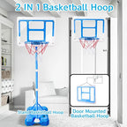 Kids Toy Gift for 3 4 5 6 7 8 Years Old, Kids Basketball Hoop Adjustable Height 3.5FT-6.2FT, Mini Basketball Hoop for Boys Girls, Basketball Goal Toys Outdoor Indoor Game Gifts(Blue)