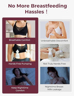 Momcozy Mesh Support Pumping Bra Hands Free Suitable for 36C-44G, Comfortable Plus Size Pumping and Nursing Bra in One