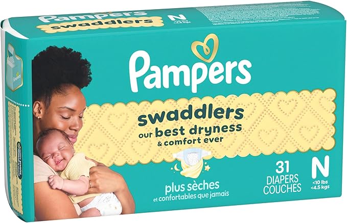Pampers Baby Diapers - Swaddlers - Size 0, 31 Count, Ultra Absorbent Disposable Newborn Diaper