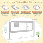 HONEY JOY Bed Rail for Toddlers, 77-in Extra Long, Portable Safety Bed Guardrail w/Side Pocket, Baby Bed Rail Guard, Fit King & Queen Full Twin Size Bed Mattress (77 INCH, Gray)