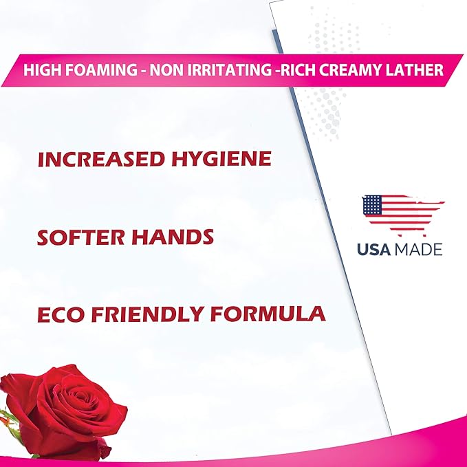 GreenFist Foaming Hand Soap Refills Jug Rose Scent Foam Refill Made in USA, 128 ounce (1 Gallon)