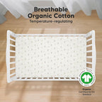 KeaBabies 2-Pack Organic Crib Sheets for Boys, Girls - 52x28 Fitted Crib Mattress Sheet Neutral, Breathable Jersey Cotton Cover for Baby Bed, Toddler Mattress, Soft & Cute Prints (Marine Muse)