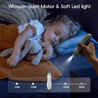 Baby Nail Trimmer Electric, 15 in 1 Baby Nail Clippers for Gentle Nail Care, Rechargeable Baby Nail File Electric with Light &15 Grinding Pads for Infant Toddler, Grey