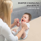 Vegan Leather Baby Changing Mat - Wipeable Portable Changing Pad, Foldable Travel Changing Mat for Baby, Newborns Toddlers Shower Gifts (Apricot,20"*28")