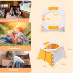 Portable Potty for Toddler Travel, Kids Travel Potty Training Chair with Travel Bag, Baby Potty Training Toilet for Outdoor and Indoor Easy to Clean(Orange) by Yszawmx, Includes 30 Replacement Bags