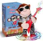 Dancing Monkey Plush Toy, Stuffed Toys, Dancing Singing, Body Shaking, and Guitar Shaking, Punk Molding, One Button Control, Children's Education Toys, Musical Intelligence Development