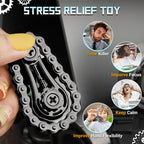 Cool Sprockets Fidget Bike Chain Hand Roller for Anxiety Relief, Assemble Fidget Spinner Ring Toy for Gift, Metal Fingertip Spinning Sensory Toy for Adult Kid 4-8 8-12