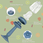 KingKam Baby Breastmilk Popsicle Molds & Baby Fruit Feeder (2 Pack), BPA Free Baby Food Teether Tray with Lids, Silicone Baby Food Teether Feeder, Teething Popsicle for Baby 4m+