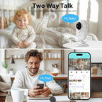 Smart Video Baby Monitor,2.8" Display & 1080p Camera,WiFi/No WiFi Modes,Cry Detection,2-Way Audio Talk,VOX/ECO,Feeding Timer,Temperature Sensor,Night Vision,8 Lullabies, Supports 4 Cameras