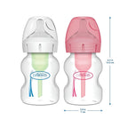 Dr. Brown's Natural Flow Anti-Colic Options+Wide-Neck Baby Bottle, 5 oz/150 mL, Level 1 Nipple, 1-Pack, 0m+