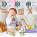 Baby High Chair Suction Toys Teething Chew - Baby Teething Toys Silicone Teethers Table Toys, Food Grade Silicon for 6 12 18 Months (GreenDGreen)