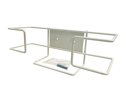 1 Each | Disposable Glove or Tissue Box Holder, Wire Rack, Wall Mounted Universal Box Holders, for Larger Sized Single Boxes, White - 1 Glove Box Holder