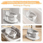 Baby Bath Seat for Babies 6 Months & Up, Toddler Bath Seats for Babies Sitting Up, Non-Slip Infant Bath Tub Chair with 4 Suction Cups & Soft Cushion for Shower, Compact Toddler Bathtub Seat, Gray