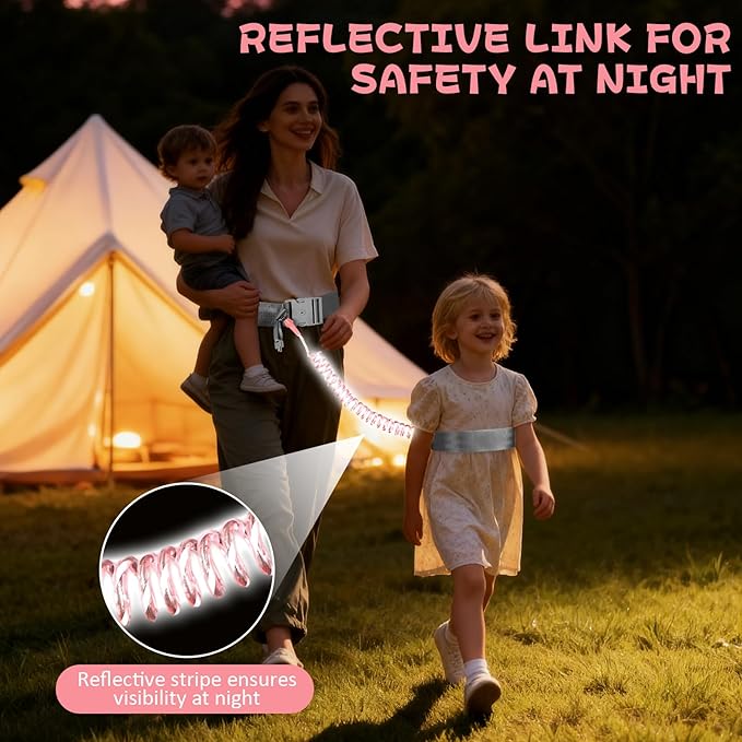 JXM Safety Waist Harness for Active Child, Hands Free Walking Leash with Lock for Autism, Secure Waist Belt for Special Needs, ADHD, Autistic Kids, Adjustable Elopement Tether with Key (Plus Size)