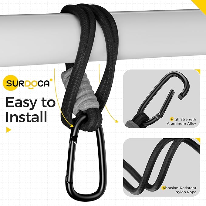 SURDOCA Baby Stroller Hooks, Stroller Clips and Hooks for Diaper Bag, Mommy Bag Hook for Stroller Heavy Duty, Universal Stroller Hanger and Strap, Stroller Accessories for Mom