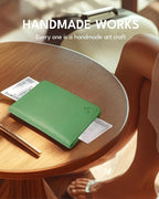 ALLIVE Passport Holder for Travel Women Men,Genuine Leather Passport Cover Wallet,Travel Must Haves Airport Essentials Travel Gifts Green