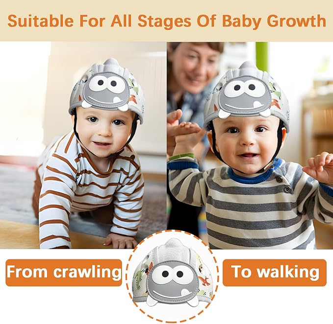 Baby Helmet for Crawing Walking,Soft Infant Safety Helmet,Baby Helmet 1-2 Years for Anti-Fall Head Protector,Adjustable, Breathable