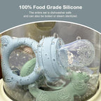 2 Pack Baby Fruit Food Feeder + Breastmilk Popsicle Molds,Baby Teethers,BPA Free,3 Sizes,2mm Fine Holes to Prevent Choking,Perfect for Teething Relief & Infant Solid Food Introduction,3 M+ (Sage/Grey)