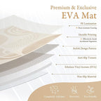 PopsyKosy Premium Exercise & Baby Foam Play Mats - Stylish & Large Non-Toxic Odorless Floor Mat - 6 Tiles - Spacious 6ft x 4ft - Peel-Resistant Reinforced Ver.- Soft Thick, Waterproof - Desert Sand