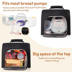 NCVI Breast Pump Bag, Double Layer Removable Pump Bag for Spectra S1, S2, Medela, Breast Pump Backpack with Ice Pack, Insulated Breast Milk Cooler Bag for Working Nursing Moms, Black