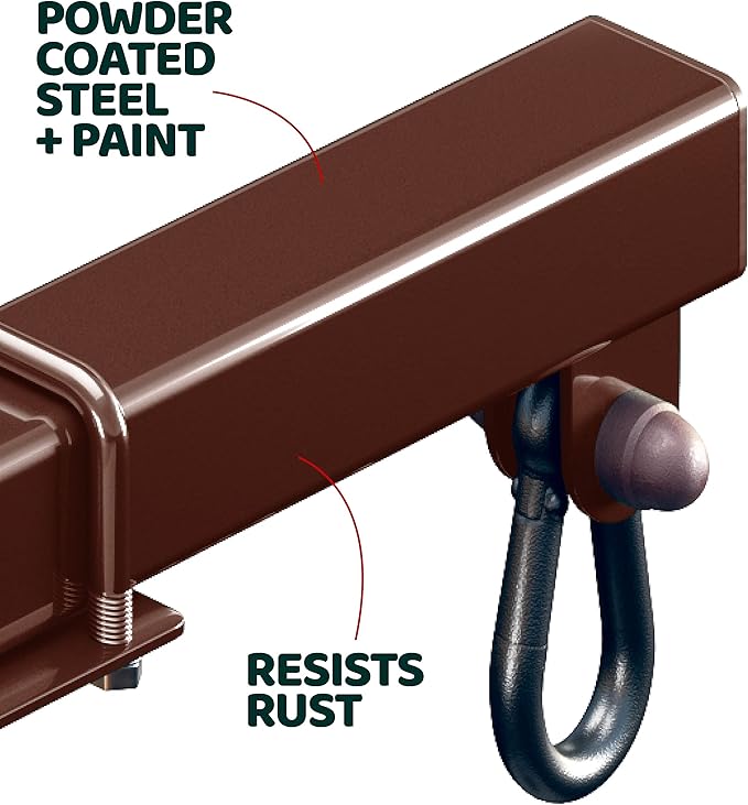 Swurfer Swingset Conversion Bracket - No Tree, No Problem, Convert Your Swingset into a Swurfset, Heavy Duty Horse Glider Bracket for Swing Set Attachment (Brown)