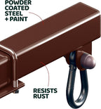 Swurfer Swingset Conversion Bracket - No Tree, No Problem, Convert Your Swingset to a Swurfset, Heavy Duty Horse Glider Bracket for Swing Set Attachment (Brown (2 Pack))