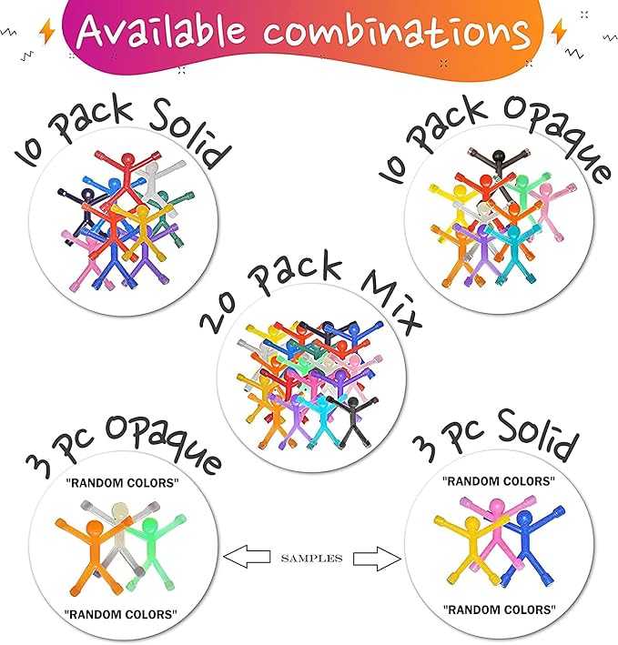 MAGMEN Classic Magnetic Fidget Toy Figures for Kids 3-8 & Toddlers |20 Mix Colors Multipurpose Magnets Set for Travel, Airplane Play, Desk & Stocking Stuffer Gifts.