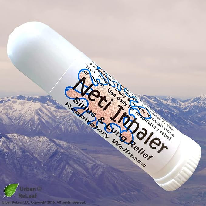 Urban ReLeaf NETI Salt Air Relief INHALER! Fast Relief. Soothing Sinus & Lung, Himalayan Salt & Botanicals! Respiratory Wellness. Healing Aromatherapy. Energizing! 100% Natural, Vegan, Made in the USA