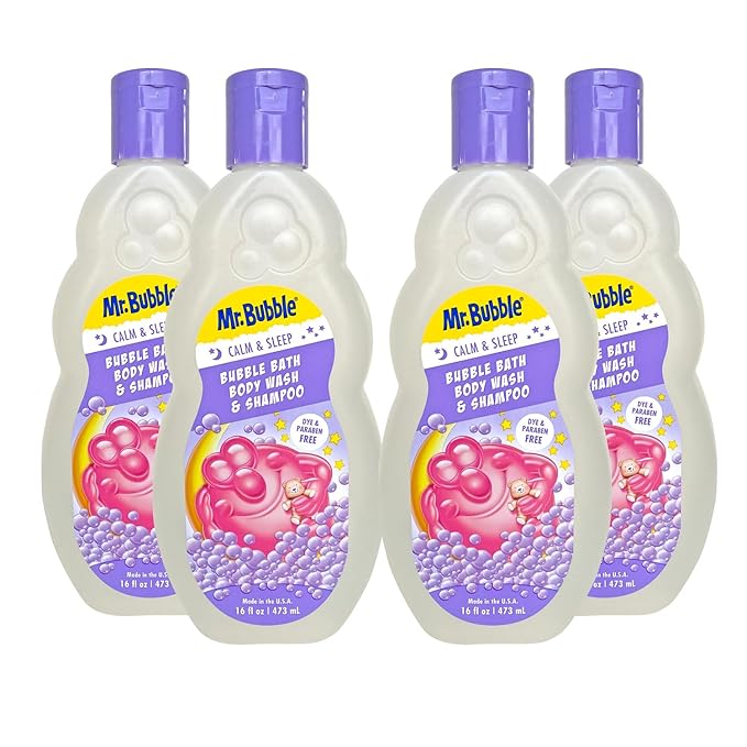 Mr. Bubble Calm and Sleep 3in1 Bubble Bath, Body Wash & Shampoo, 16 oz., Pack of 4