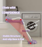 2-in-1 Toddler Potty Training Toilet Seat with Step Stool Ladder – Adjustable Height Potty Chair Urinal for Baby Boys Girls Age 1-3, Foldable Training Potty with Splash Guard & Anti-Slip Feet, Purple