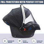 Baby Mosquito Net for Infant Car Seats,Infant Stroller and Bassinets, Carrier,Breathable with Elastic Netting for Easy Fitting, Portable Durable & Long Lasting Infant Insect Shield Netting (Black
