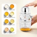 Baby Food Maker Mini Cute and Small Food Processor Puree Blender Grinder Chopper 1.2 Cup Glass Bowl with 6 Blade Electric (Spaceman-White)