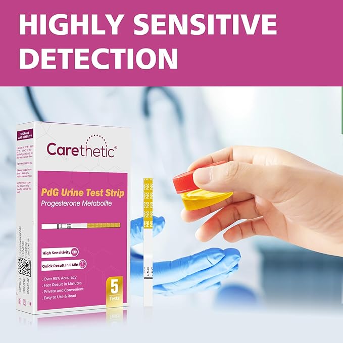 PdG Test Strips - Progesterone Urine Test Kit - at-Home Ovulation Confirmation Test for Women - 5 Tests