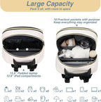 MOMUVO Diaper Bag Backpack, Quilted Baby Bag with Changing Pad & Stroller Straps & Pacifier Case, Multifunction Waterproof Travel Diaper Bags, Unisex, Black Beige