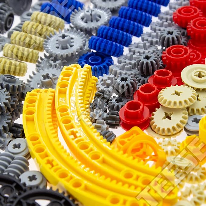233pcs Gears-Differential kit, Compatible with Technic-Parts, for STEM-MOC-EV3-Project-Track-Car-Bulk- Blocks (Random Color)