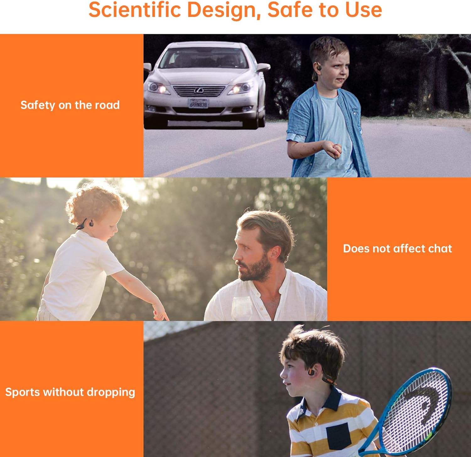 IFECCO Wireless Earbuds for Kids - Kids Bluetooth Air Conduction Open Ear Headphones with Mic,Ultra-Light,IPX5 Waterproof and Safer for Children Wireless Headphones,Perfect for School Travel Gifts