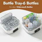 NCVI 20-Minute Baby Bottle Steamer Sterilizer and Dryer with 2 Bottle Trays for 8/6 Bottles, Fast Electric Steam Sterilization Disinfection for All Bottles, Pacifiers, Teether and Breast Pump Parts