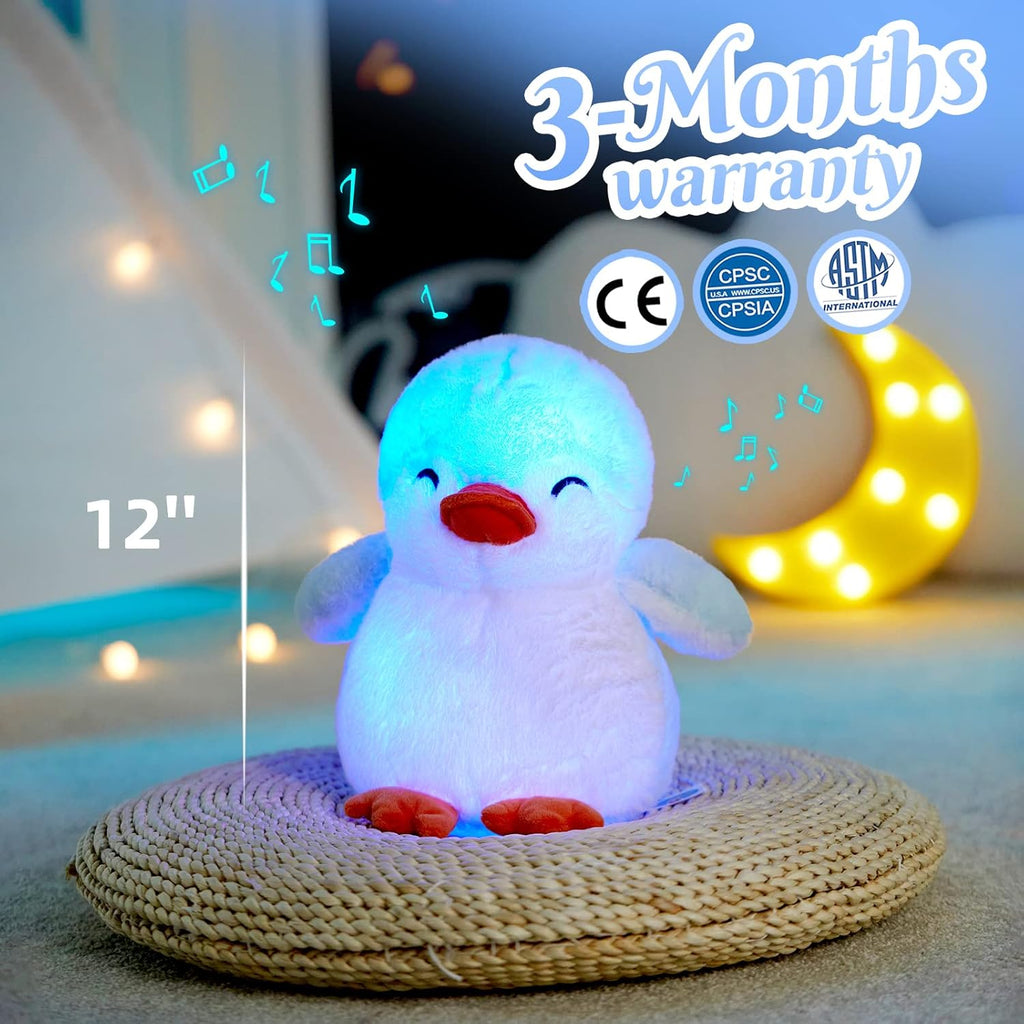 Glow Guards 12'' Musical Light up Penguin Stuffed Animal,Soft Penguin Plush Toy with LED Night Lights &Nursery Songs,Birthday Children's Day Hoilday Gift for Toddler Kids