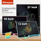 LCD Writing Tablet for Kids, Rechargeable 21 Inch Doodle Board,Easter Basket Stuffers,Preschool Learning Toys Christmas Birthday Gift 3 4 5 6 7 Year Old Girls Boys (Black)
