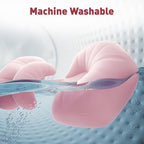 Pregnancy Pillow, Portable Maternity Pillow for Pregnant Women, Travel Wedge Pillow for Side Sleeper, Relief Body Pillow Support for Back, Belly, Waist, Removable & Adjustable Cover, Pink