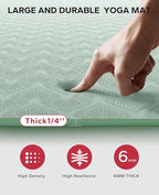 HAPBEAR Extra Large Yoga Mat - 72"x48"/78"x54", 1/4" & 1/3" Thick, Non-Slip, Durable, Eco-Friendly, Wide Exercise Mat for Home Workouts, Yoga, Pilates, Stretching, Meditation (Barefoot Exercise)