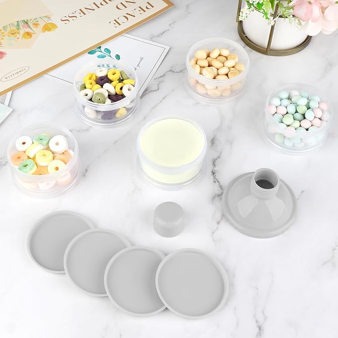 Accmor Formula Dispenser On The Go, 5 Compartments Stackable Formula Container for Travel, Baby Milk Powder Kids Snack Container, BPA Free