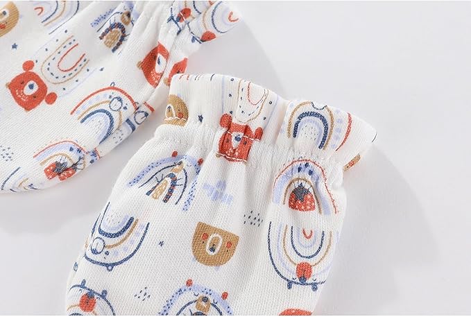 5 Pairs Baby Not Scratch Mittens 0-6 Months New Born Boy Girl Gloves Cute Infant Accessories